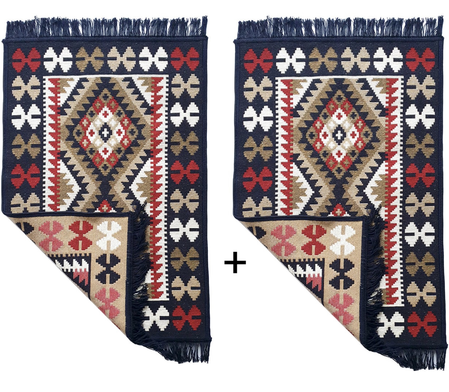 Set 1+1 Covoare traditionale, cu doua fete, dimensiunea 60x150cm, VT1061