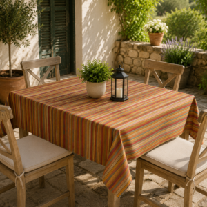Față de masă pentru terasă și grădină Multicolor, protecție UV, 140x180 cm
