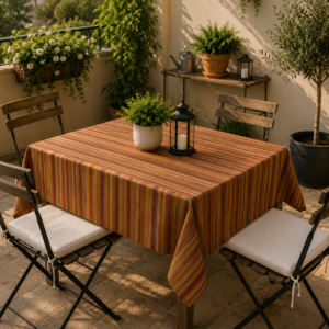 Față de masă pentru terasă și grădină Multicolor, protecție UV, 140x140 cm