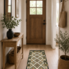 Covor traditional, cu doua fete, dimensiunea 60x120 cm, verde-bej