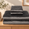 Set Cuvertura de Pat din Catifea 220x240 cm + 2 Fețe de Perna, gri antracit