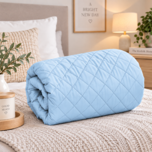 Cuvertură Matlasată Elite Home, Uni, 100% Microfibră, 200x220 cm, culoare albastru deschis - imagine 3