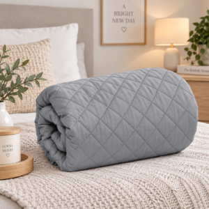 Alternative view of Cuvertură Matlasată Elite Home, Uni, 100% Microfibră, 150x210 cm, culoare gri