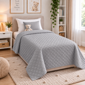 Cuvertură Matlasată Elite Home, Uni, 100% Microfibră, 150x210 cm, culoare gri