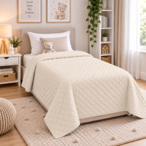 Cuvertură Matlasată Elite Home, Uni, 100% Microfibră, 150x210 cm, culoare ivoire