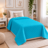Cuvertură Matlasată Elite Home, Uni, 100% Microfibră, 150x210 cm, culoare turcoaz