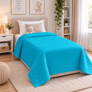 Cuvertură Matlasată Elite Home, Uni, 100% Microfibră, 150x210 cm, culoare turcoaz