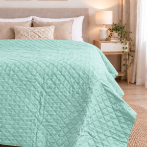 Alternative view of Cuvertură Matlasată Elite Home, Uni, 100% Microfibră, 200x220 cm, culoare verde menta