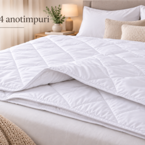Pilota matlasata 4 Anotimpuri, colectia Cotton Home & Hotel, dimensiunea 200 x 220 cm, 250gr x 2 buc, alba