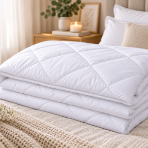 Pilota matlasata 4 Anotimpuri, colectia Cotton Home & Hotel, dimensiunea 200 x 220 cm, 250gr x 2 buc, alba - imagine 3
