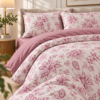 Lenjerie de Pat 2 Persoane 100% Bumbac, 4 Piese – Imprimeu floral mov
