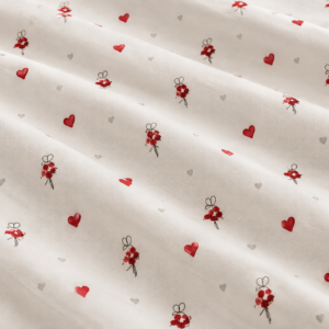 Lenjerie de Pat 2 Persoane 100% Bumbac, 4 Piese – Imprimeu inimi rosii - imagine 4