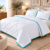 Set Pilotă Matlasată Albă 200x220 cm cu 2 Perne Eco 50x70 cm – Elite Home